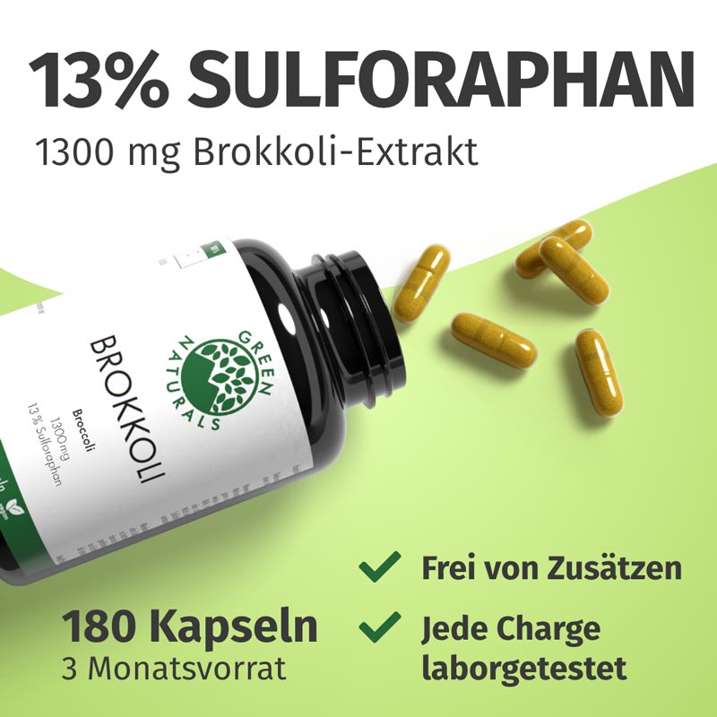 GREEN NATURALS Brokkoli + 13% Sulforaphan 180 St Kapseln