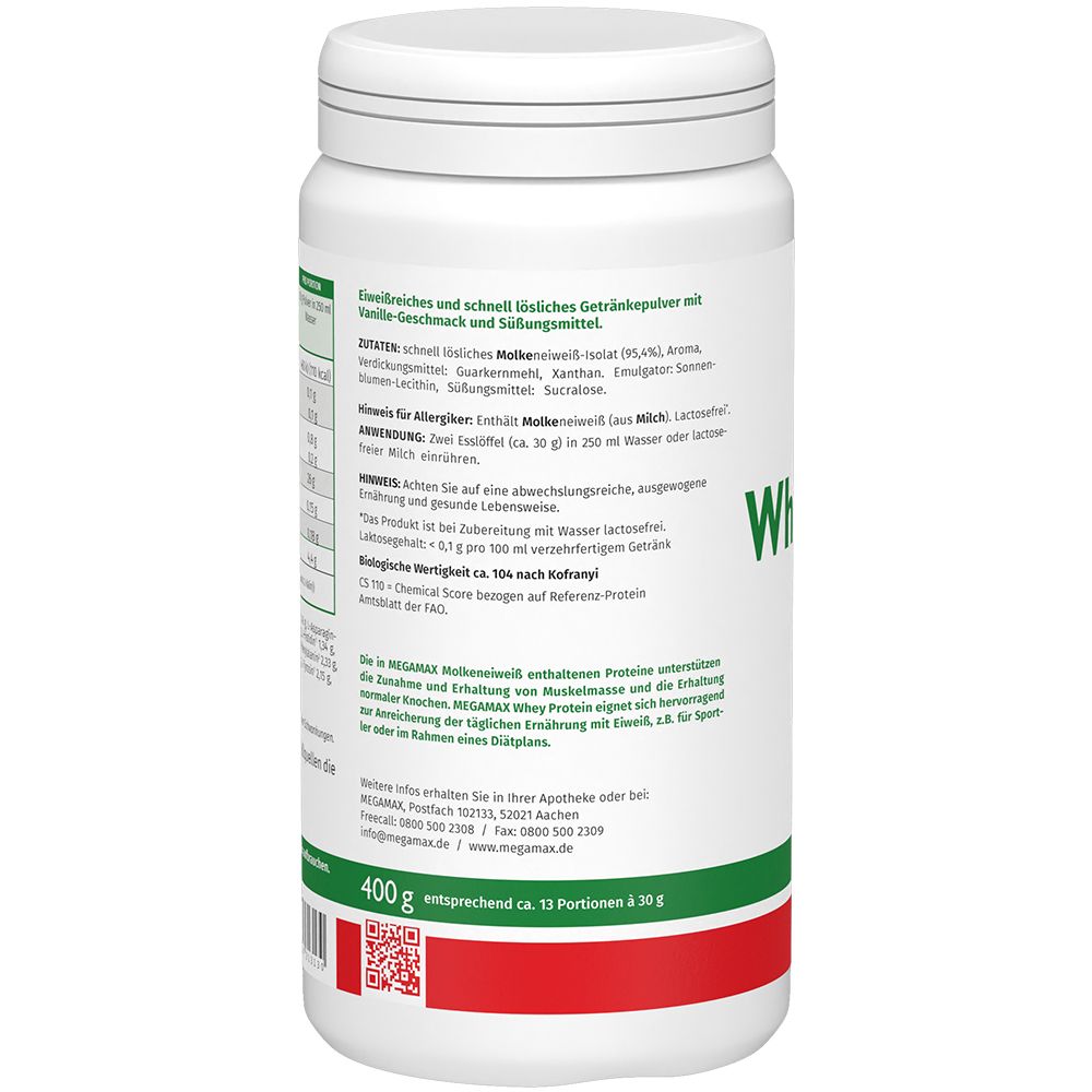 Wheyprotein Lactosefrei Vanille Pulver 400 g Pulver