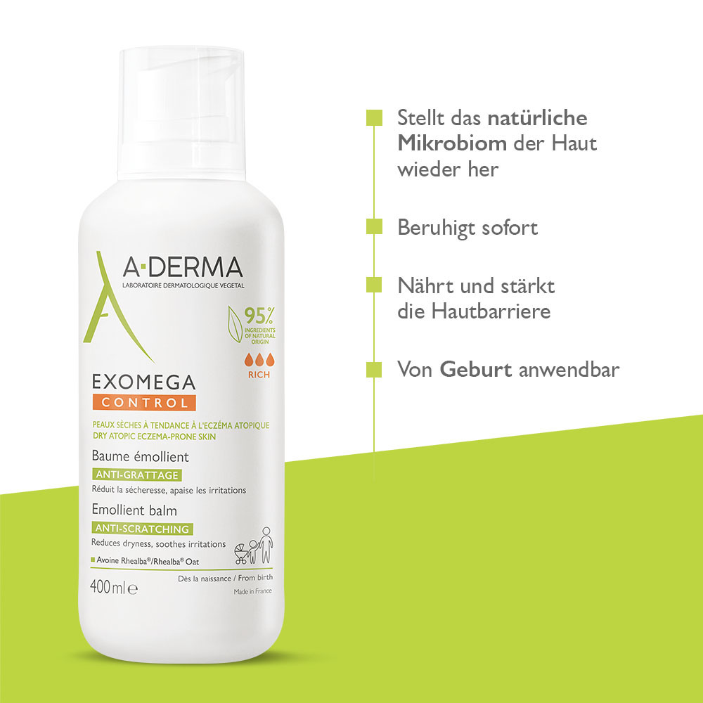 A-DERMA EXOMEGA CONTROL Rückfettender Balsam   400 ml Balsam