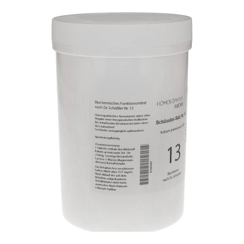 HOMOEOPATHIEFUCHS Schüssler-Salz Nr. 13 Kalium Arsenicosum D6 Biochemie 4000 St Tabletten