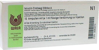 Iscucin Crataegi Stärke A Ampullen 10X1 ml Ampullen