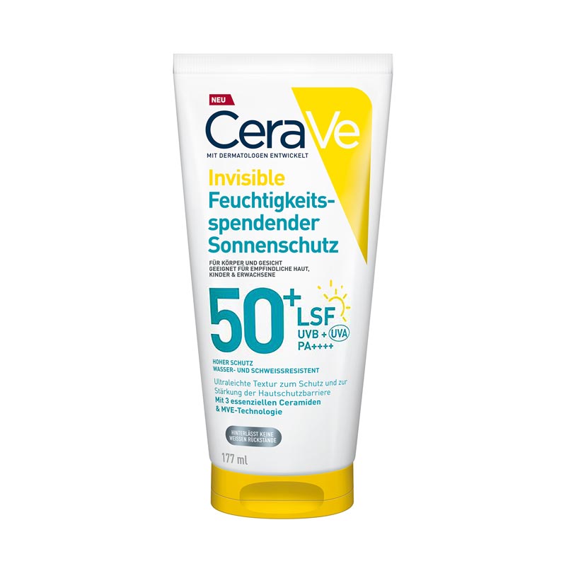 CeraVe Invisible Feuchtigkeitsspendender Sonnenschutz LSF 50+ 177 ml Lotion