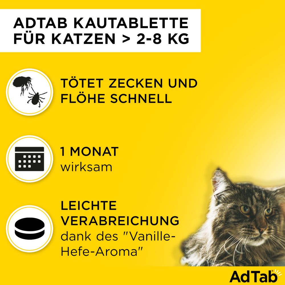 ADTAB 48MG KATZE 2-8KG 3 St Kautabletten