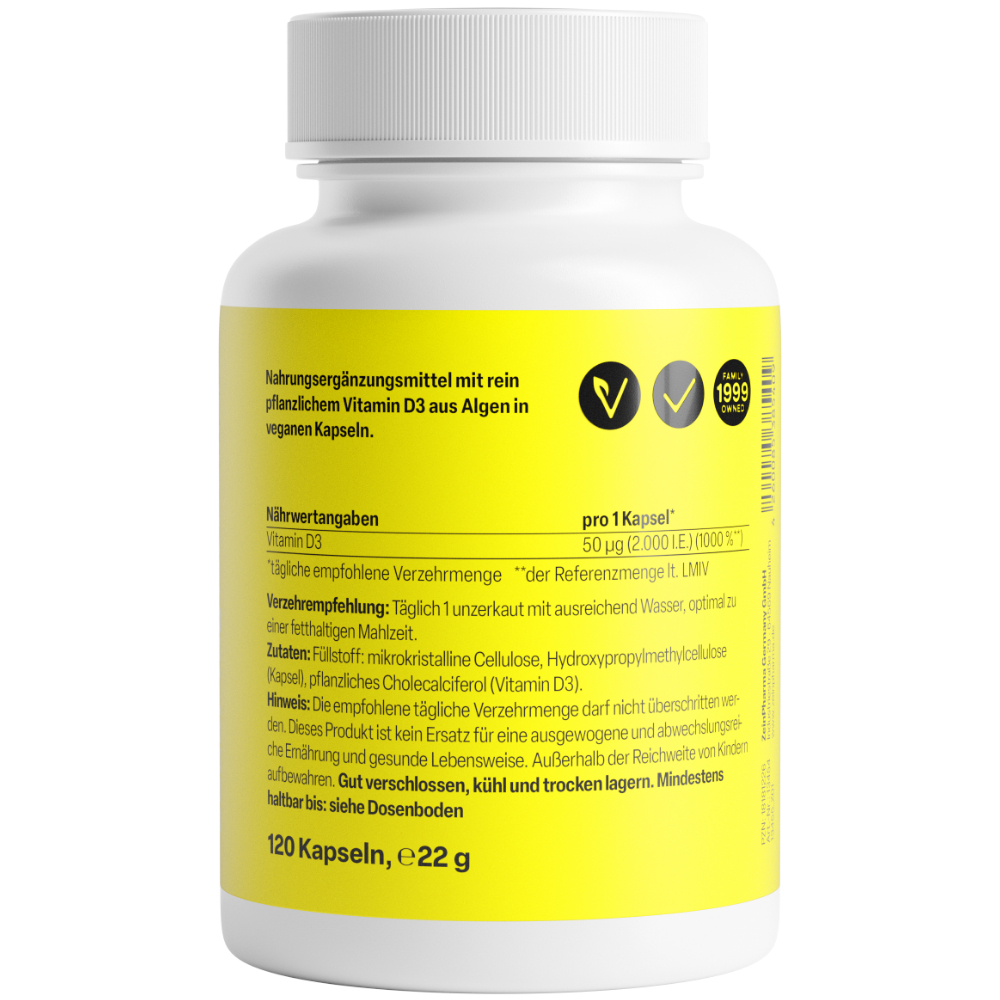 Zein PHARMA Alge Vitamin D3 2.000 I.E. 120 St Kapseln