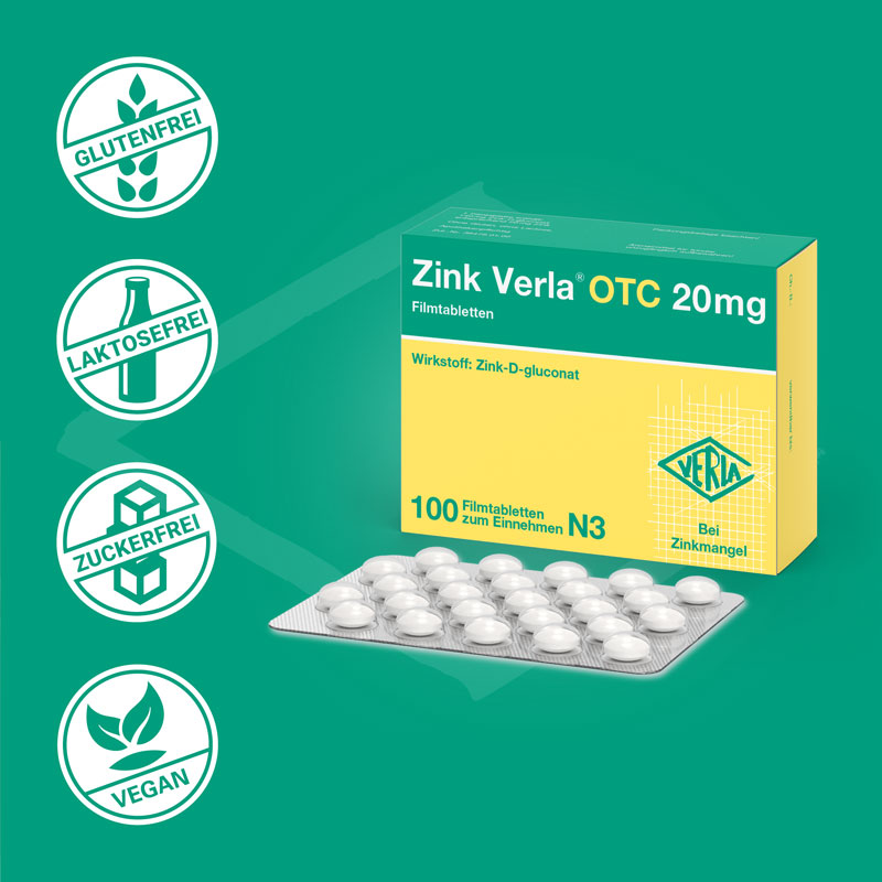 Zink Verla OTC 20mg 100 St Filmtabletten
