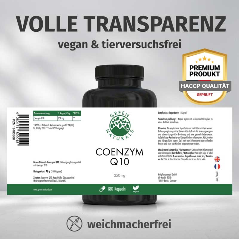 GREEN NATURALS COENZYM Q10 180 St Kapseln