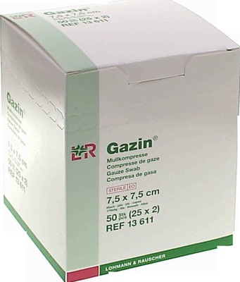 Gazin Mullkompresse 7,5x7,5 cm steril 8 fach  25X2 St Kompressen
