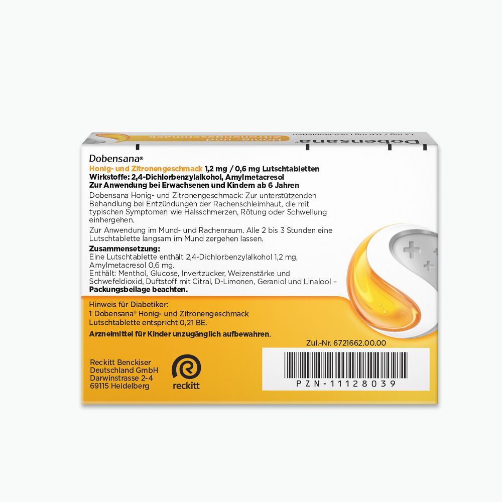 Dobensana Honig- & Zitronengeschmack 24 St Lutschtabletten