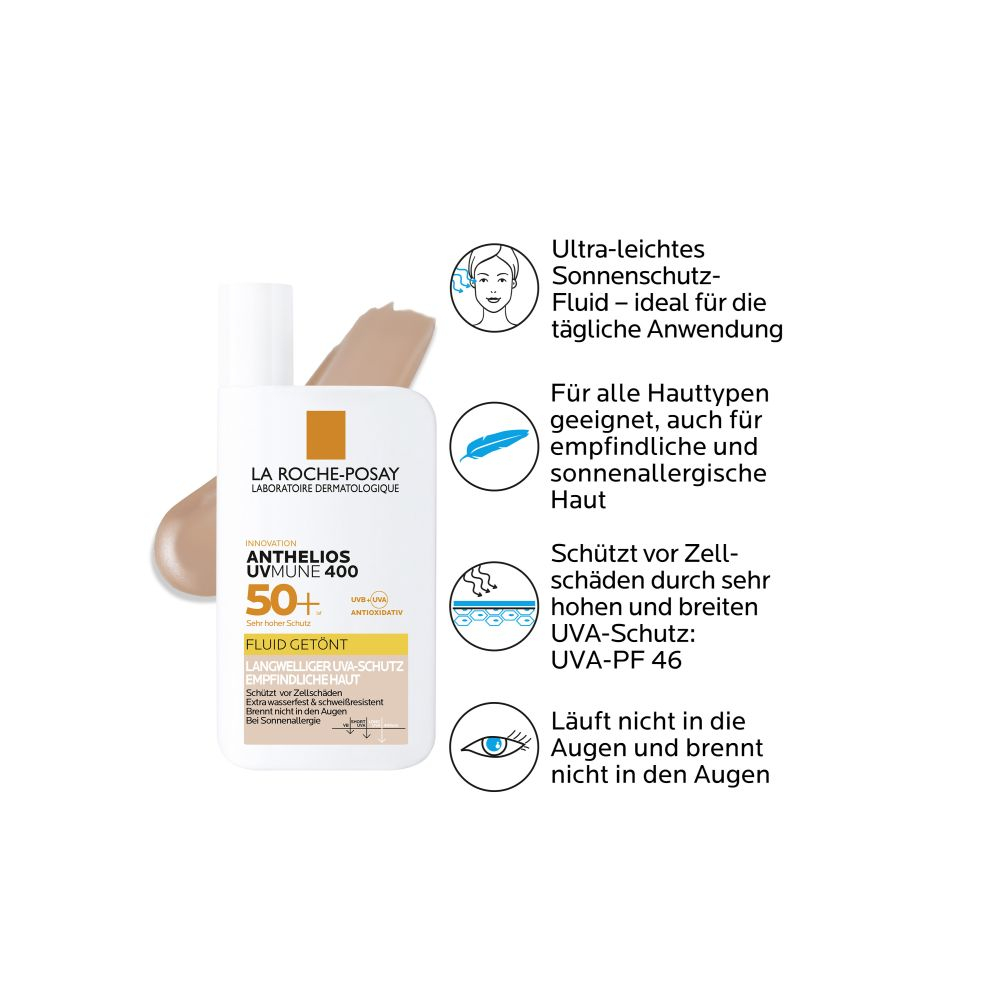 LA ROCHE-POSAY Anthelios Invisible Fluid Getönt UVMune 400 50 ml Flüssigkeit