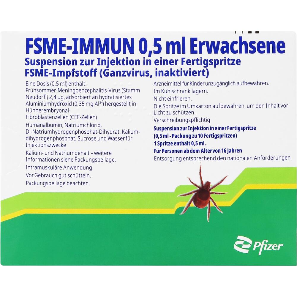FSME-IMMUN Erwachsene 0,5ml 10 St Fertigspritzen