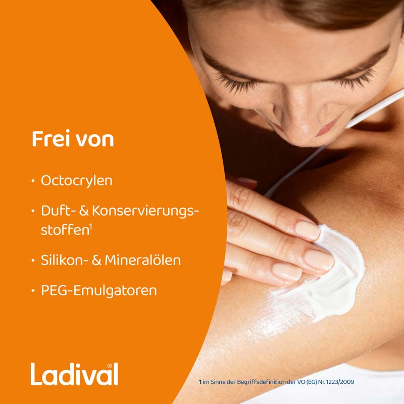 Ladival Empfindliche & Normale Haut Sonnenschutz-Lotion LSF 30: Sonnencreme für das Gesicht bei empfindlicher und normaler Haut, mit 4-fach Zellschutz, Hyaluronsäure & Photolyase, 50ml