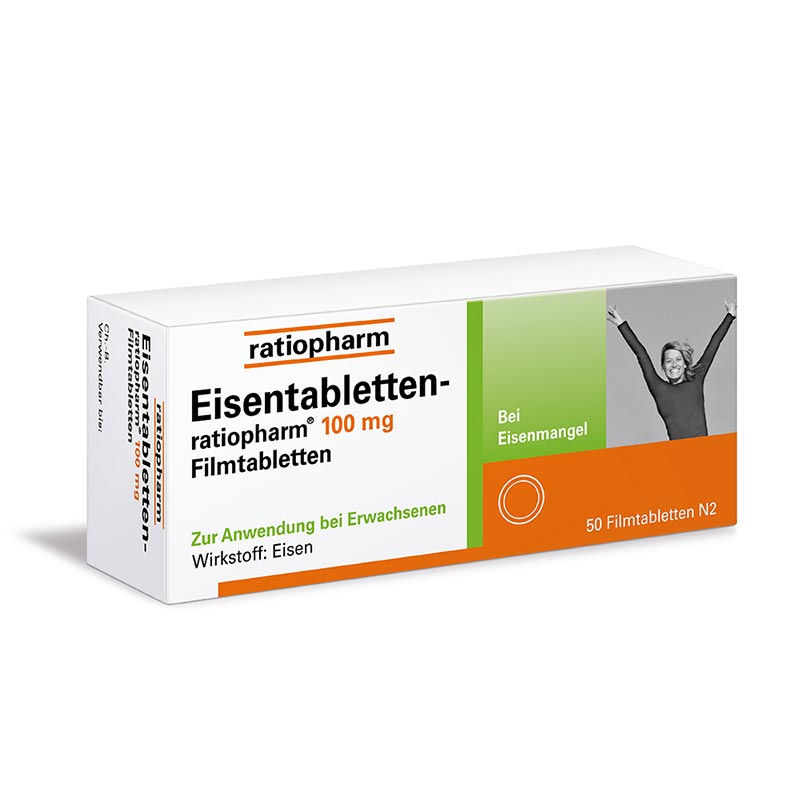Eisentabletten-ratiopharm 100mg 50 St Filmtabletten