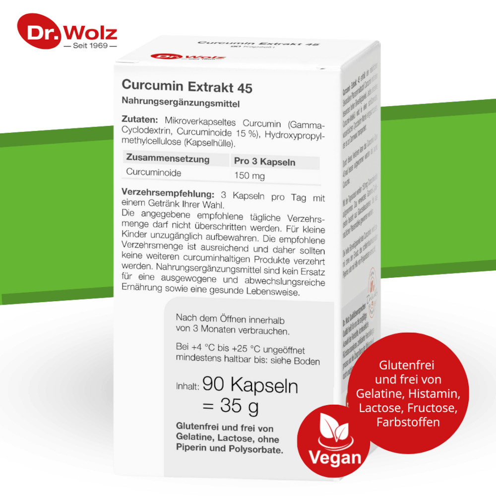 Dr. Wolz Curcumin Extrakt 45 90 St Kapseln