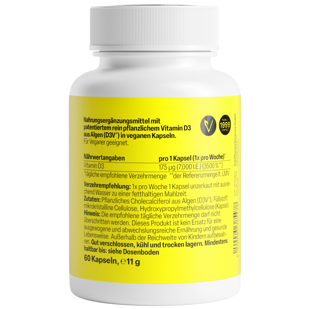 Zein PHARMA Alge Vitamin D3 7000 I.E. 60 St Kapseln