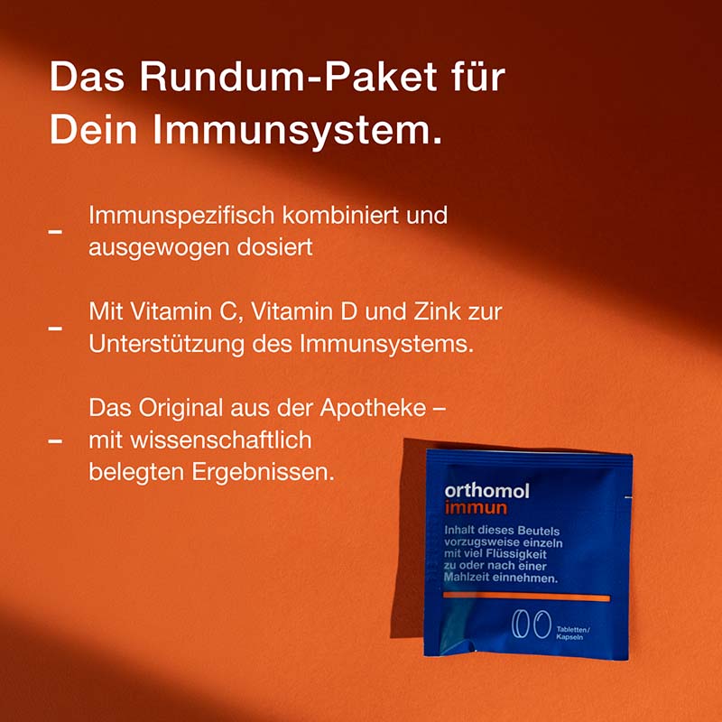 orthomol mmun - Mikronährstoffe mit Vitamin C, Vitamin D und Zink - Tabletten/Kapseln