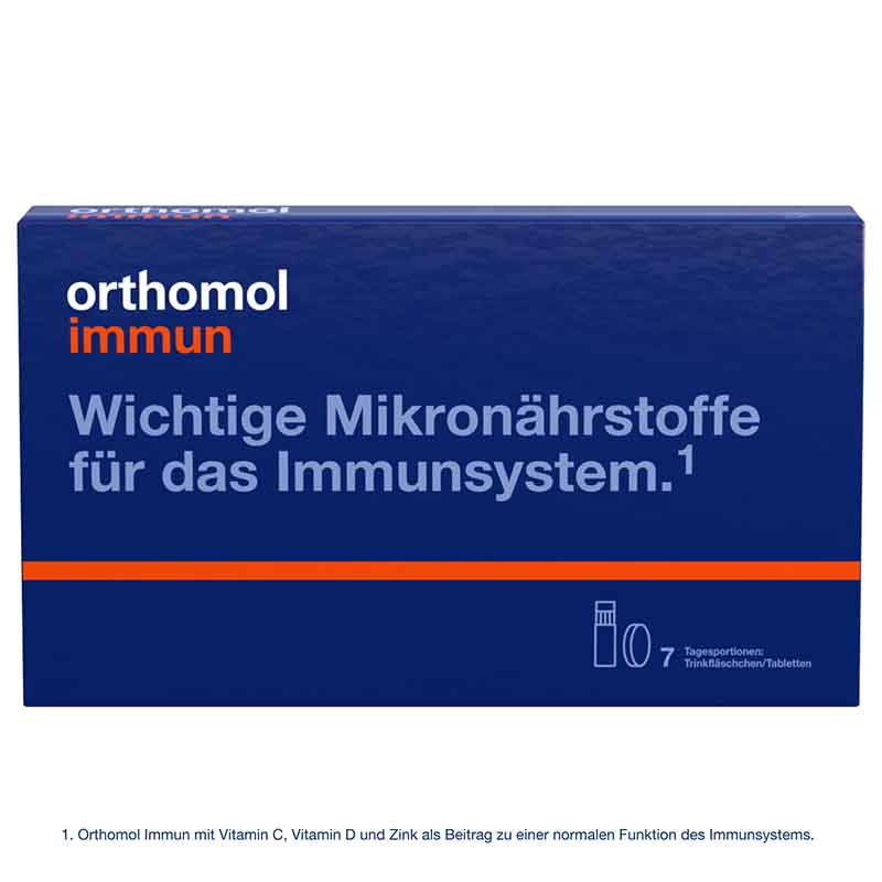 orthomol immun - Mikronährstoffe mit Vitamin C, Vitamin D und Zink - Trinkampullen/Tabletten