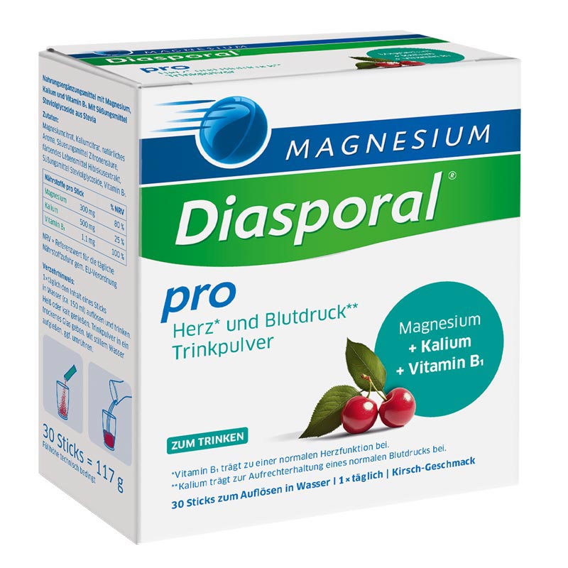 MAGNESIUM Diasporal pro Herz und Blutdruck Trinkpulver 30 St Pulver