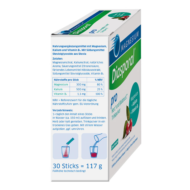 MAGNESIUM Diasporal pro Herz und Blutdruck Trinkpulver 30 St Pulver