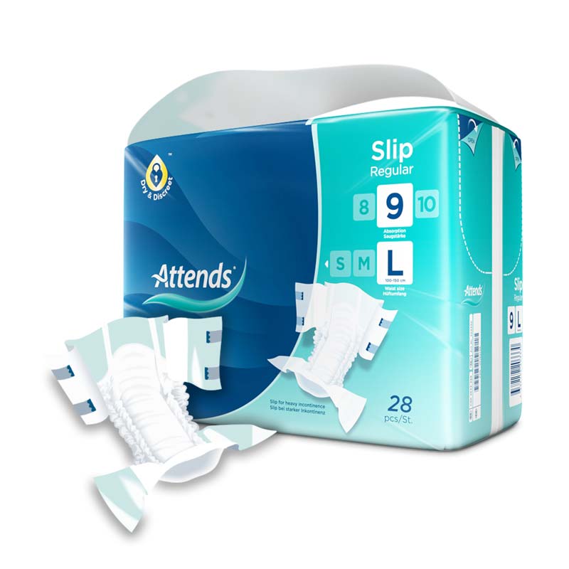 ATTENDS Slip Regular 9 large Box 4X28 St