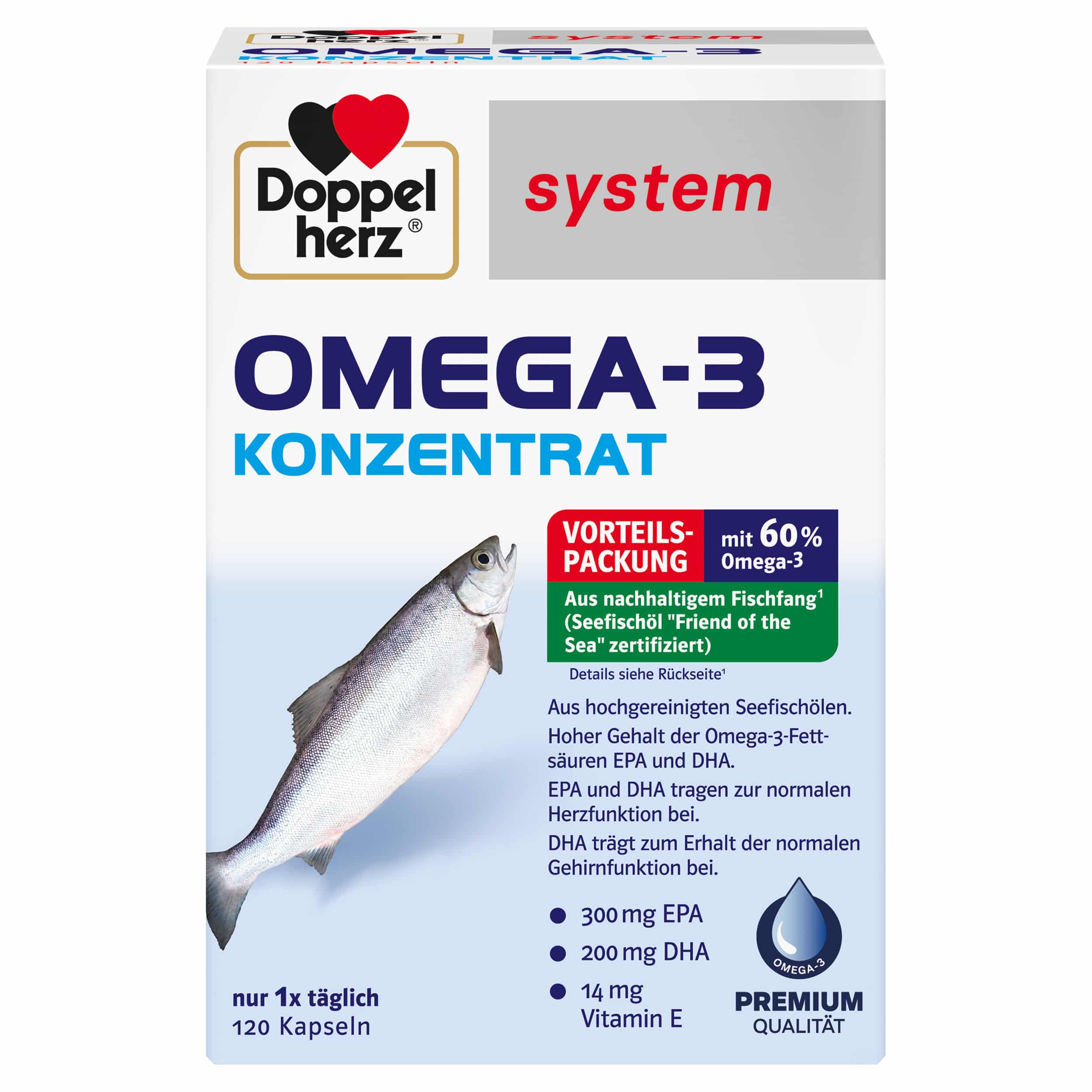 Doppelherz system OMEGA-3 KONZENTRAT 120 St Kapseln