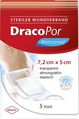 DRACOPOR waterproof Wundverband 5x7,2 cm steril 5 St Verband