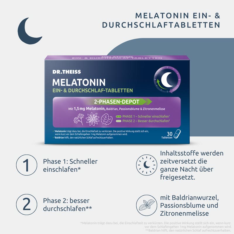DR. THEISS MELATONIN EIN- & DURCHSCHLAF-TABLETTEN 30 St Tabletten