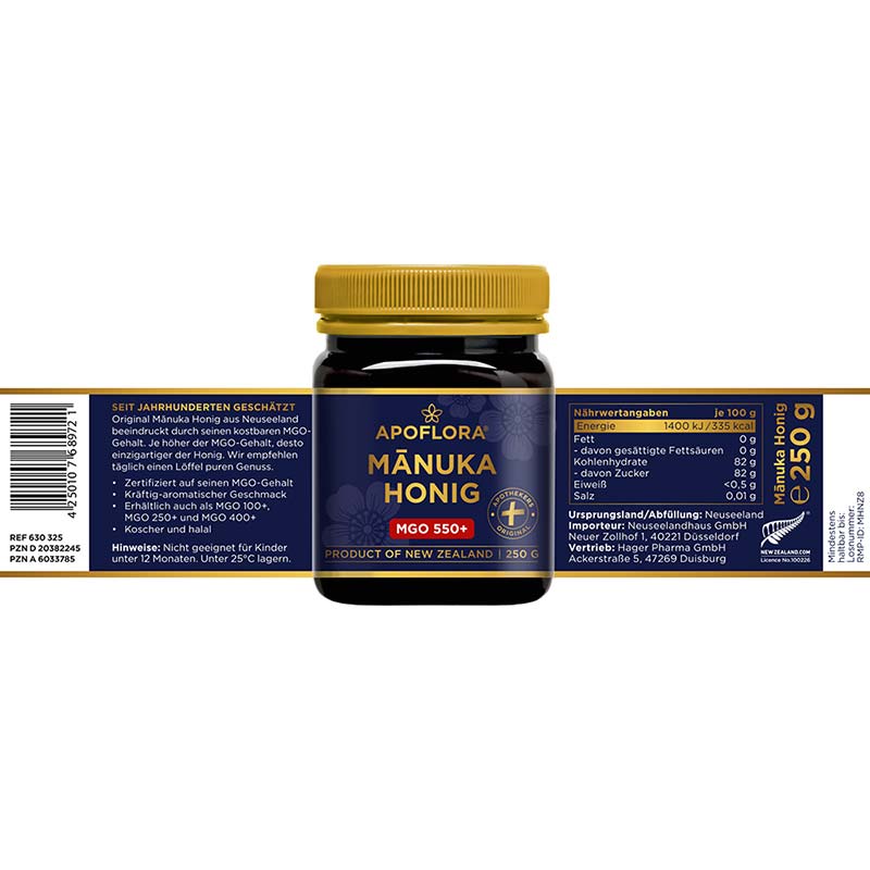 APOFLORA MANUKA HONIG MGO 550+ 250 g