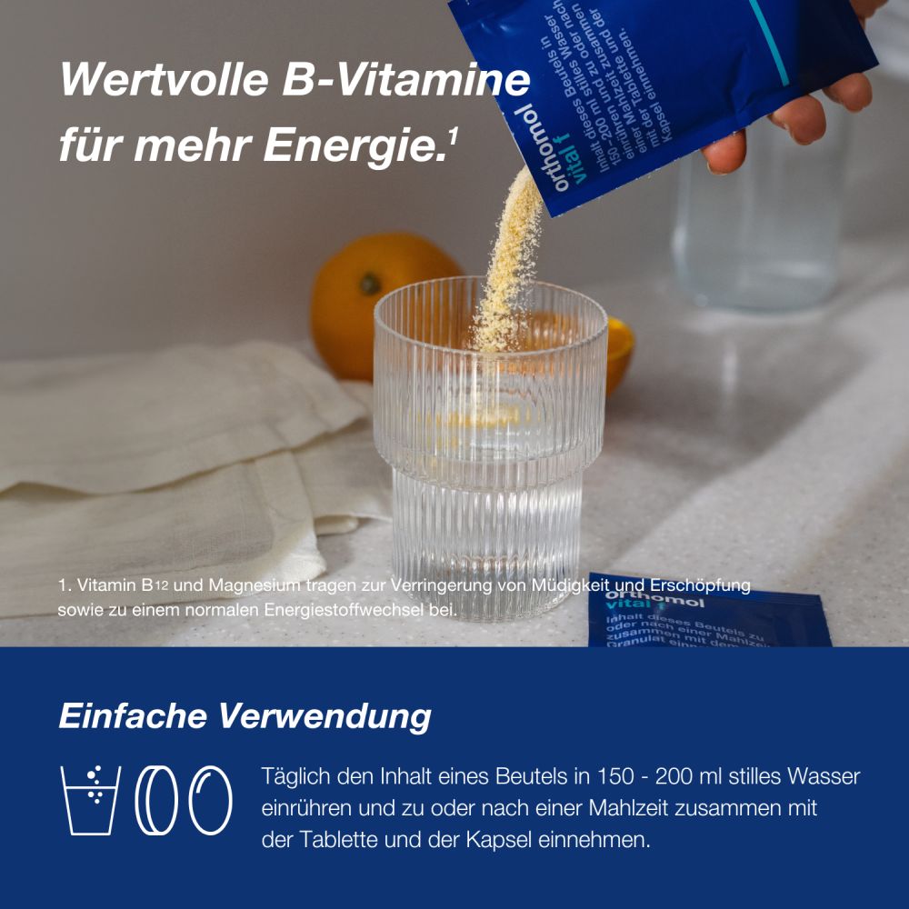 orthomol vital f - Mikronährstoffe mit B-Vitaminen, Omega-3 und Magnesium - Granulat