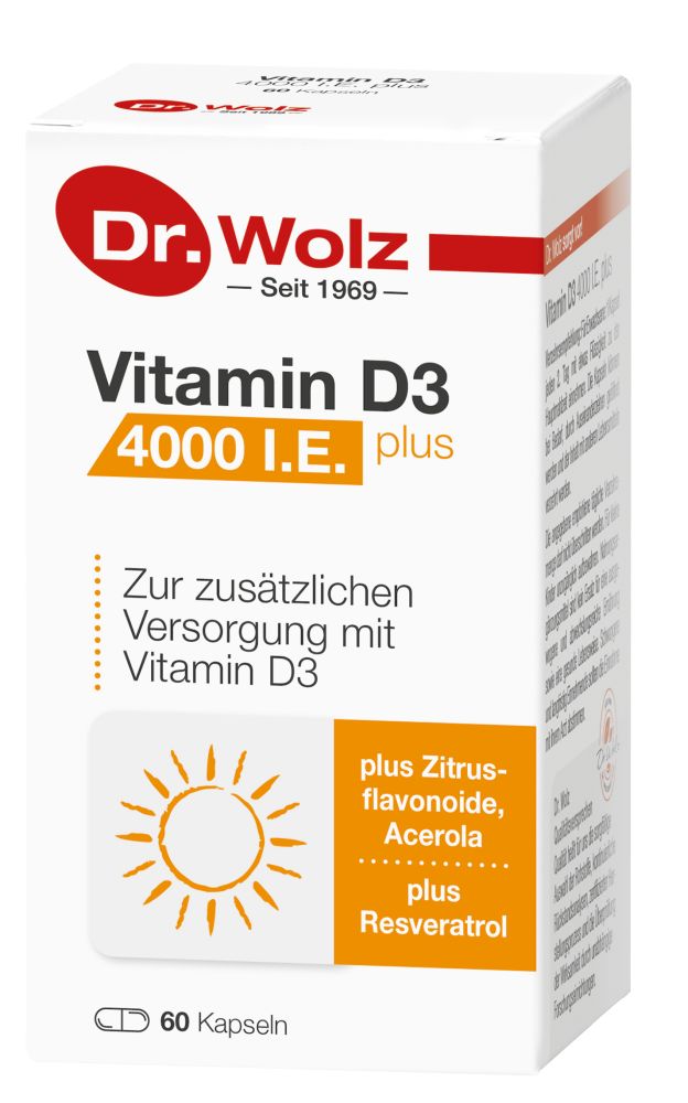 Vitamin D3 4000 I.E. plus 60 St Kapseln
