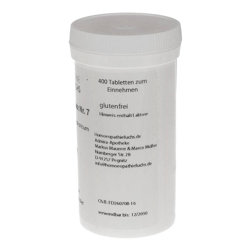 HOMOEOPATHIEFUCHS Schüssler-Salz Nummer 7 Magnesium phosphoricum D6 Biochemie 400 St Tabletten