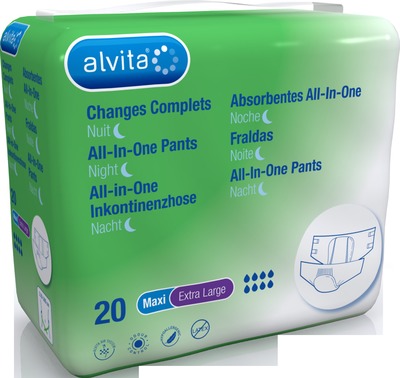 ALVITA All-in-One Inkontinenzhose maxi xl Nacht 20 St