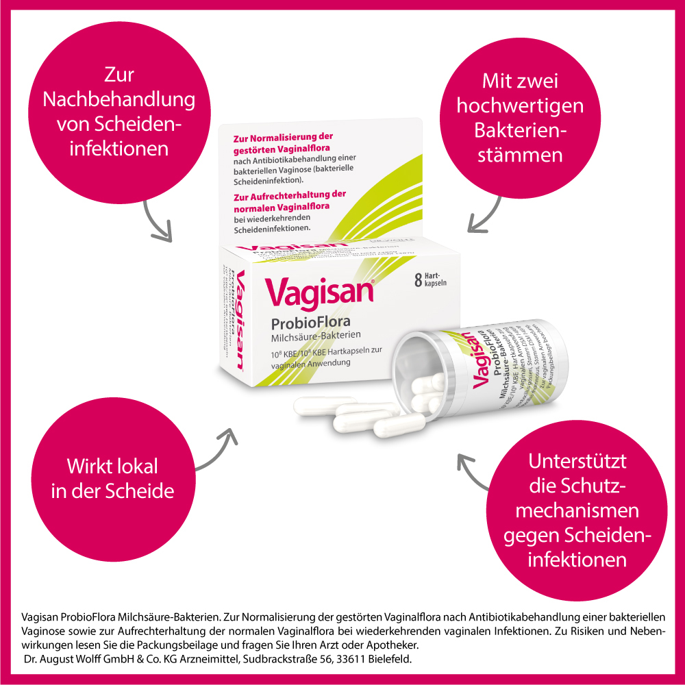 Vagisan ProbioFlora Milchsäure-Bakterien - Vaginalkapseln 8 St Vaginalkapseln