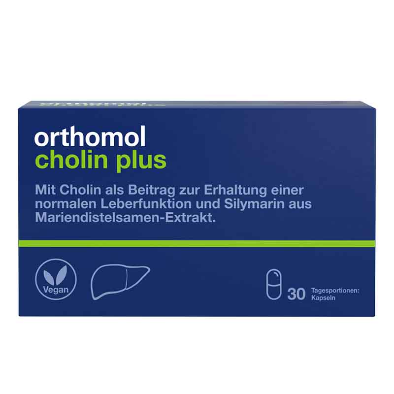 orthomol cholin plus - mit Silymarin aus Mariendistel-Extrakt - 60 Kapseln