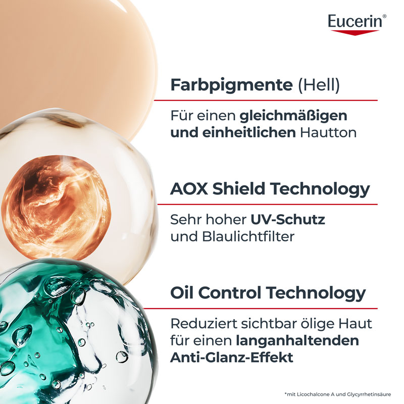 Eucerin SUN OIL CONTROL TINTED DRY TOUCH FACE SUN GEL-CREME HELL LSF 50+  50 ml Creme