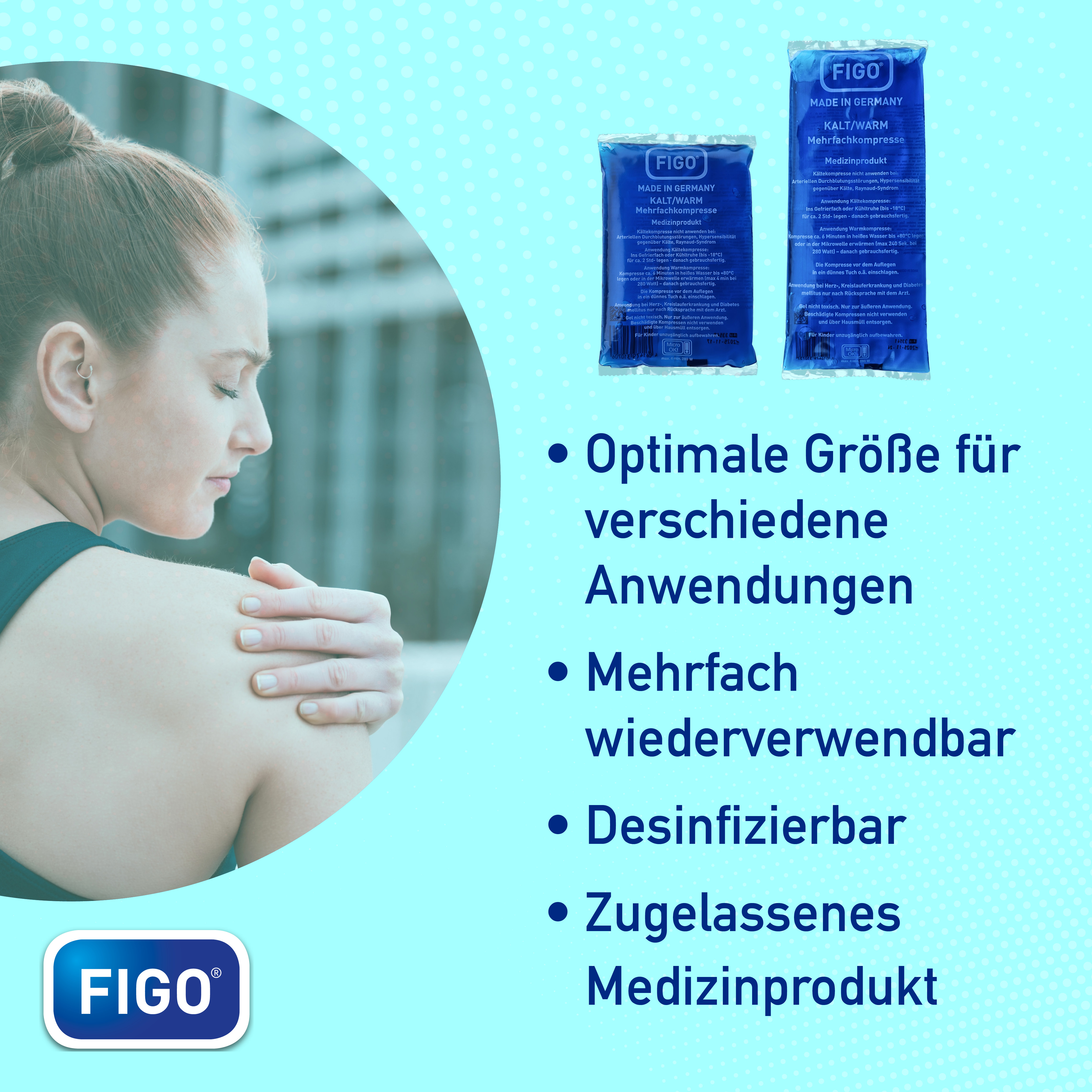 FIGO Kalt/Warm Mehrfachkompresse 11,5 x 18,5 cm 1 St 1 St Kompressen