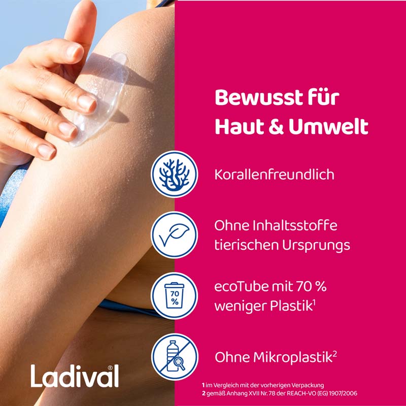 Ladival Sonnengestresste Haut Akut Serum, After Sun Repair für das Gesicht, regeneriert mit Photolyase, feuchtigkeitsspendend und kühlend, mit Panthenol und Vitamin E, 50ml