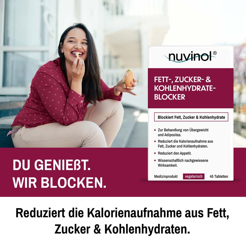 nuvinol FETT-, ZUCKER- & KOHLENHYDRATE BLOCKER 45 St Tabletten