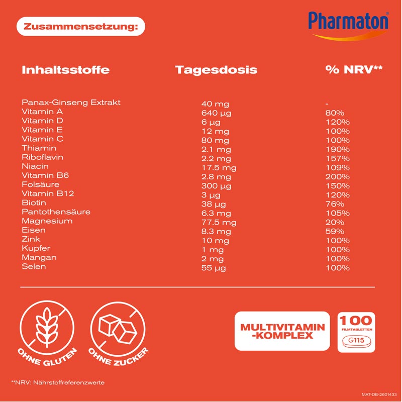 Pharmaton VITALITY 100 St Filmtabletten