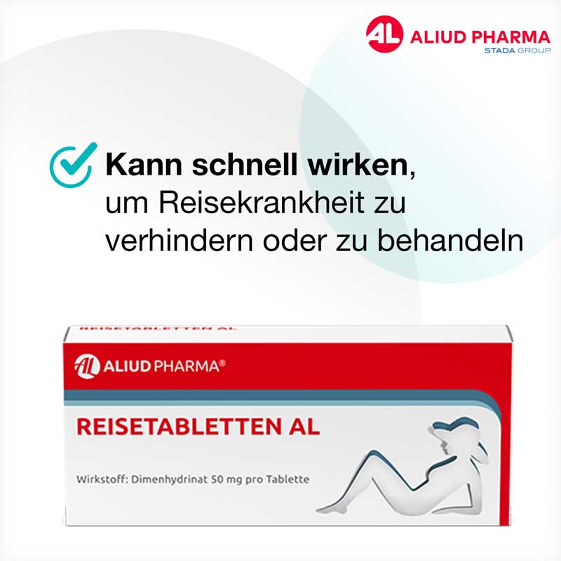 Reisetabletten AL bei Schwindel, Übelkeit und Erbrechen