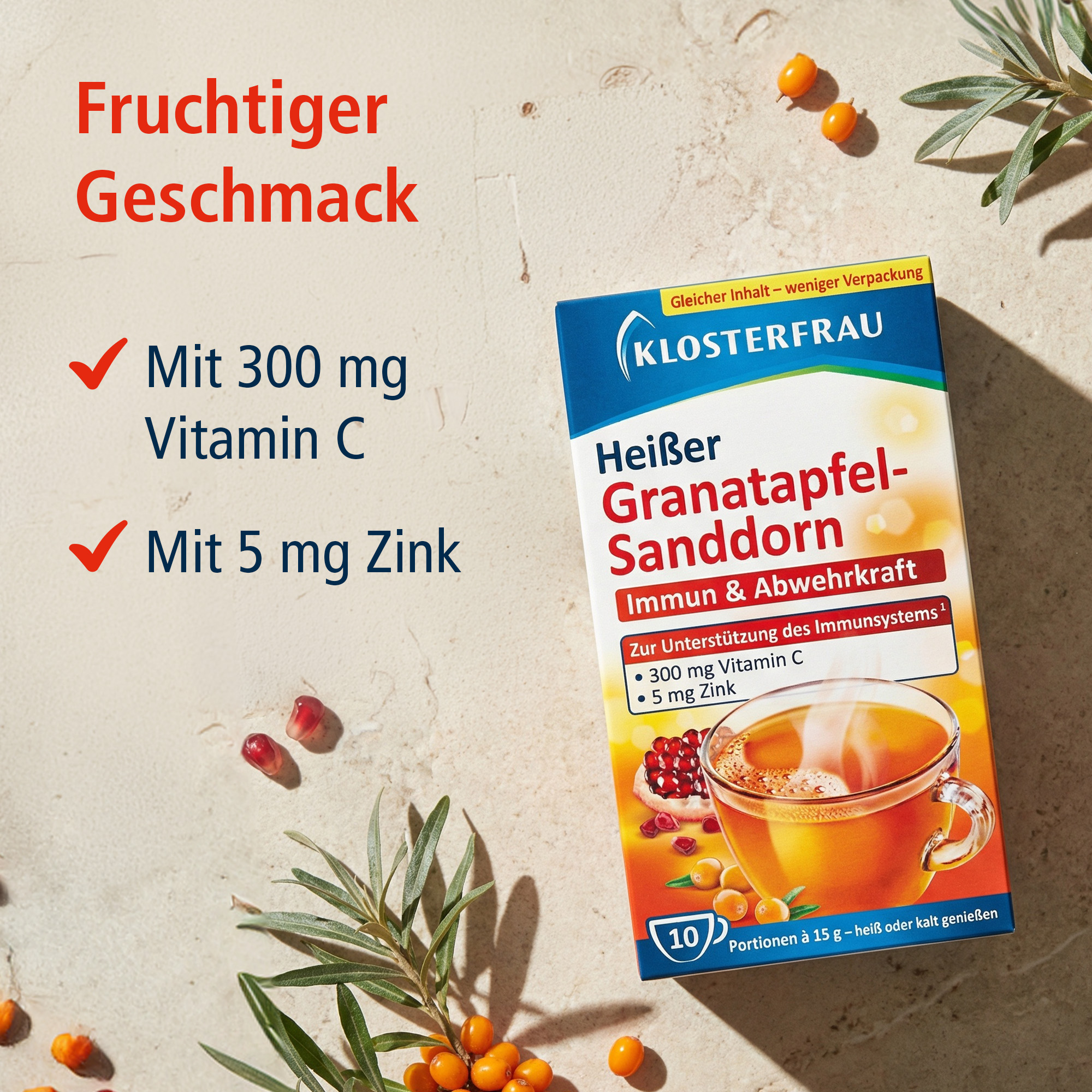 KLOSTERFRAU Broncholind Heißer Granatapfel-Sanddorn 10X15 g Granulat
