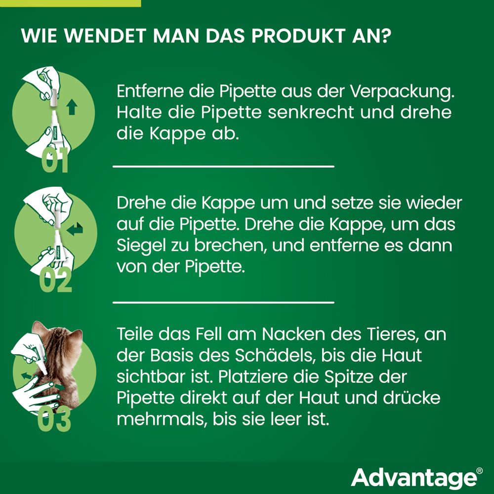 ADVANTAGE 40MG KATZE+ZIERKANINCHEN 4X0.4 ml Lösung
