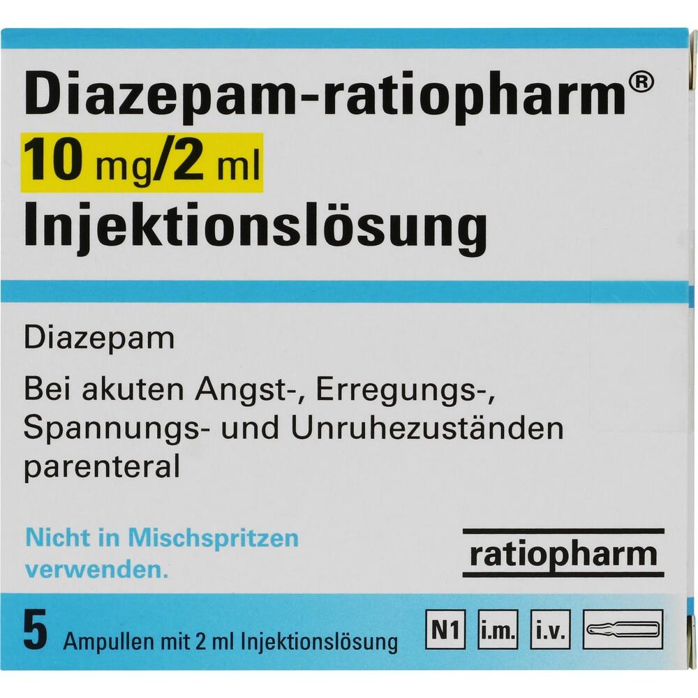 DIAZEPAM ratiopharm 10 mg/2 ml Inj.Lsg. Ampullen 5 St Ampullen