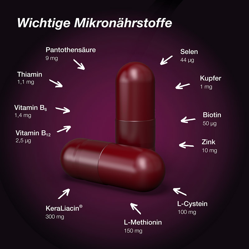orthomol hair intense - Mikronährstoffe mit Biotin, Kupfer, Zink und dem patentierten KeraLiacin - Kapseln