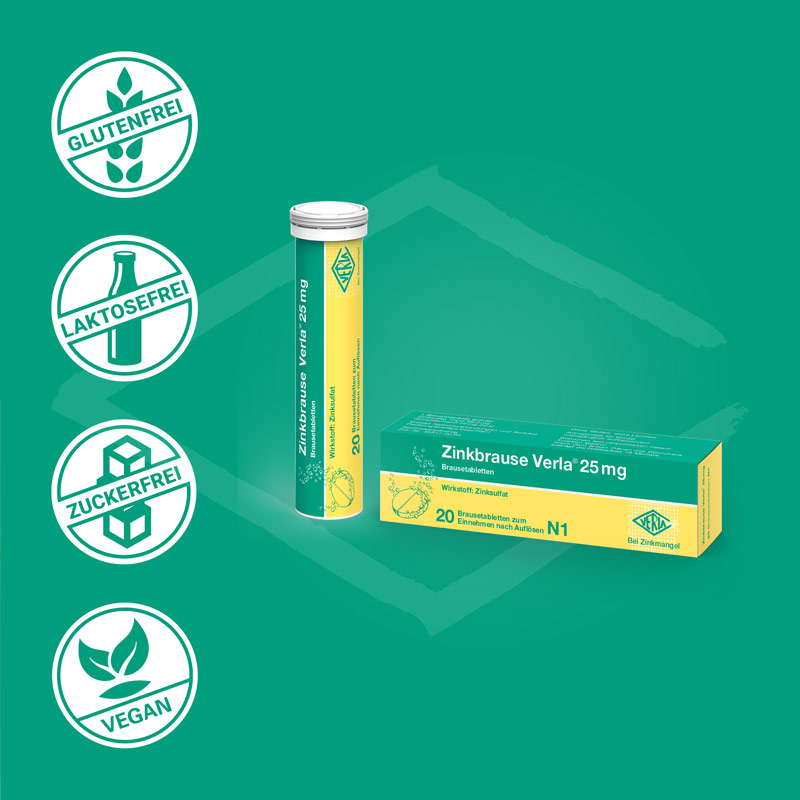 Zinkbrause Verla 25mg 20 St Brausetabletten