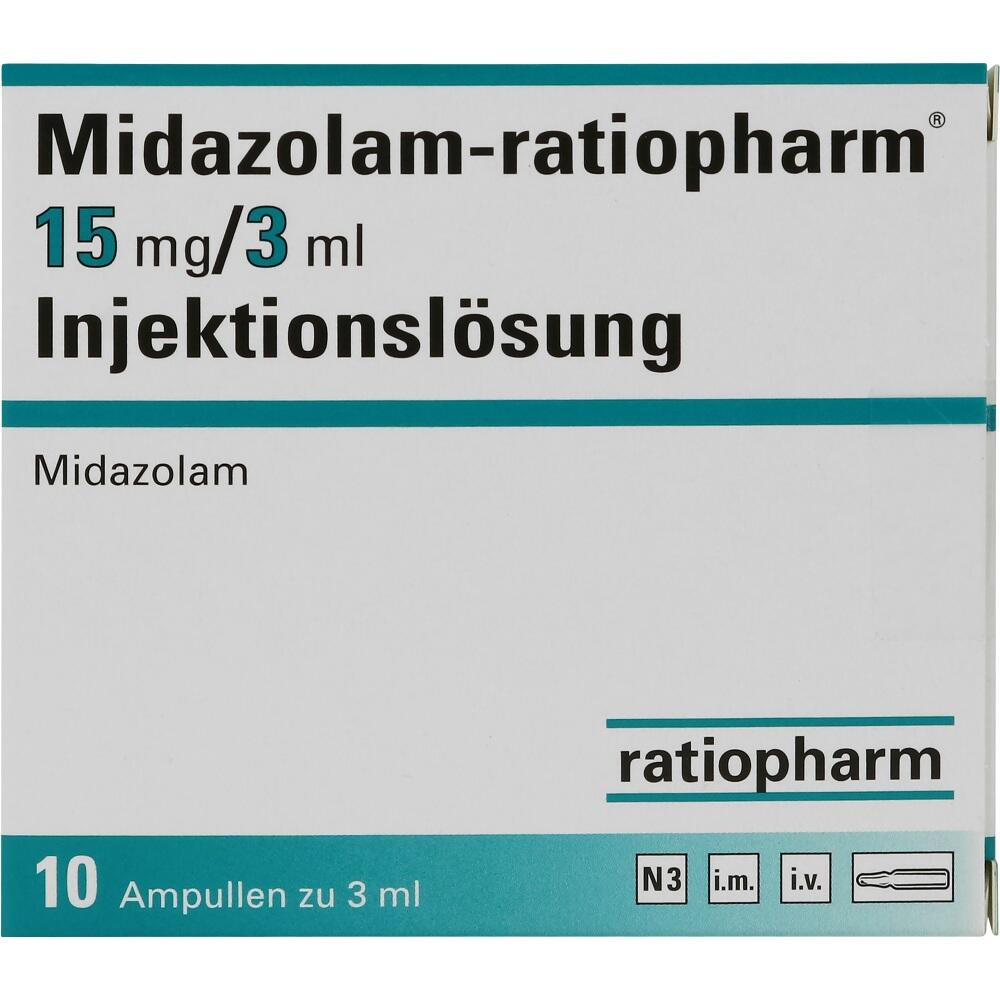 MIDAZOLAM ratiopharm 15 mg/3 ml Inj.-Lsg.Ampullen 10X3 ml Ampullen