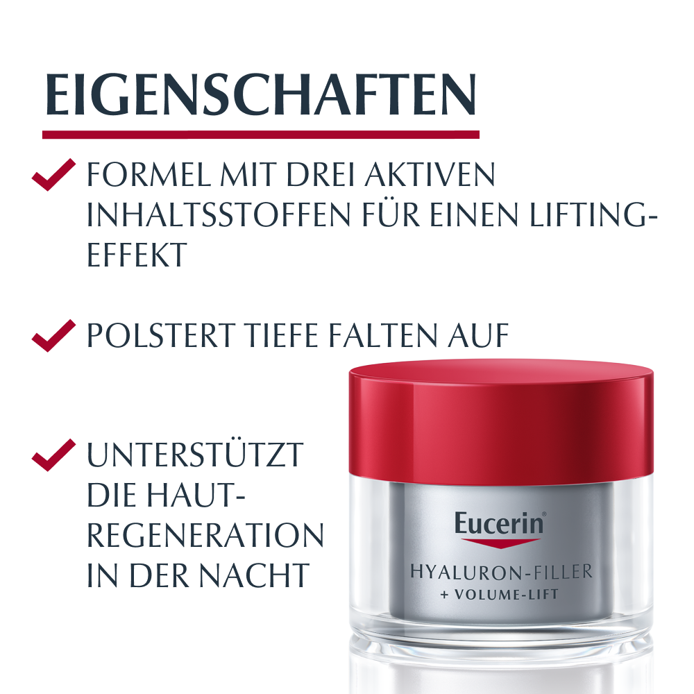 Eucerin HYALURON FILLER + VolumeLift Nachtpflege Creme - Jetzt 20% sparen  50 ml Creme