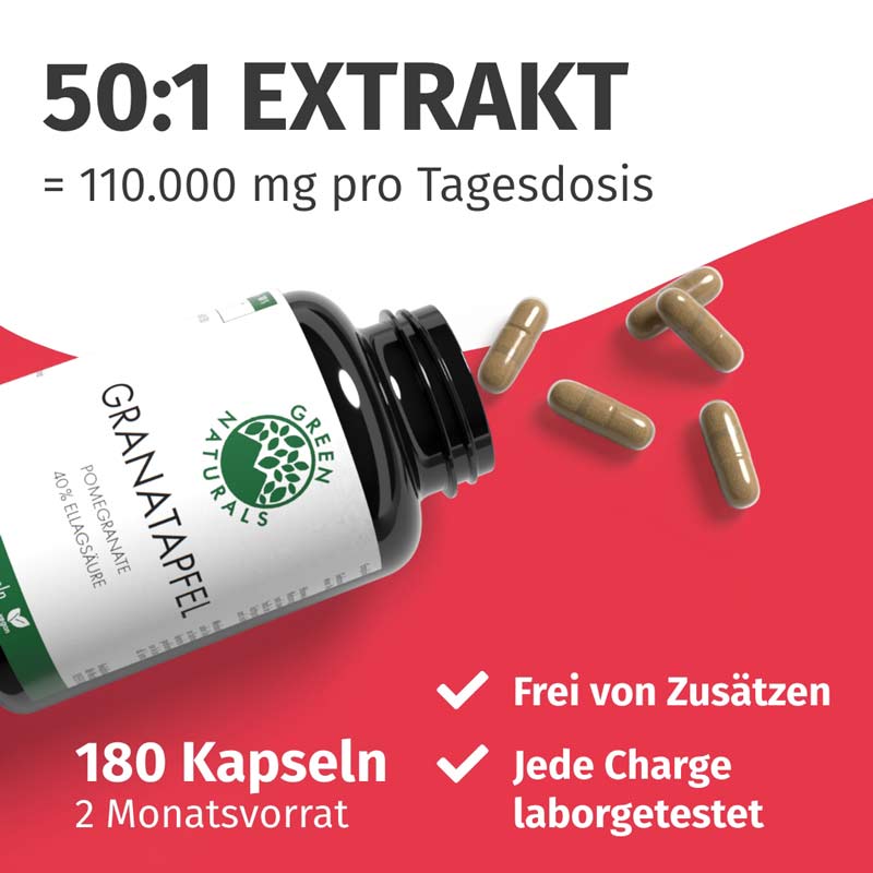 GREEN NATURALS GRANATAPFEL + 40% Ellagsäure 180 St Kapseln