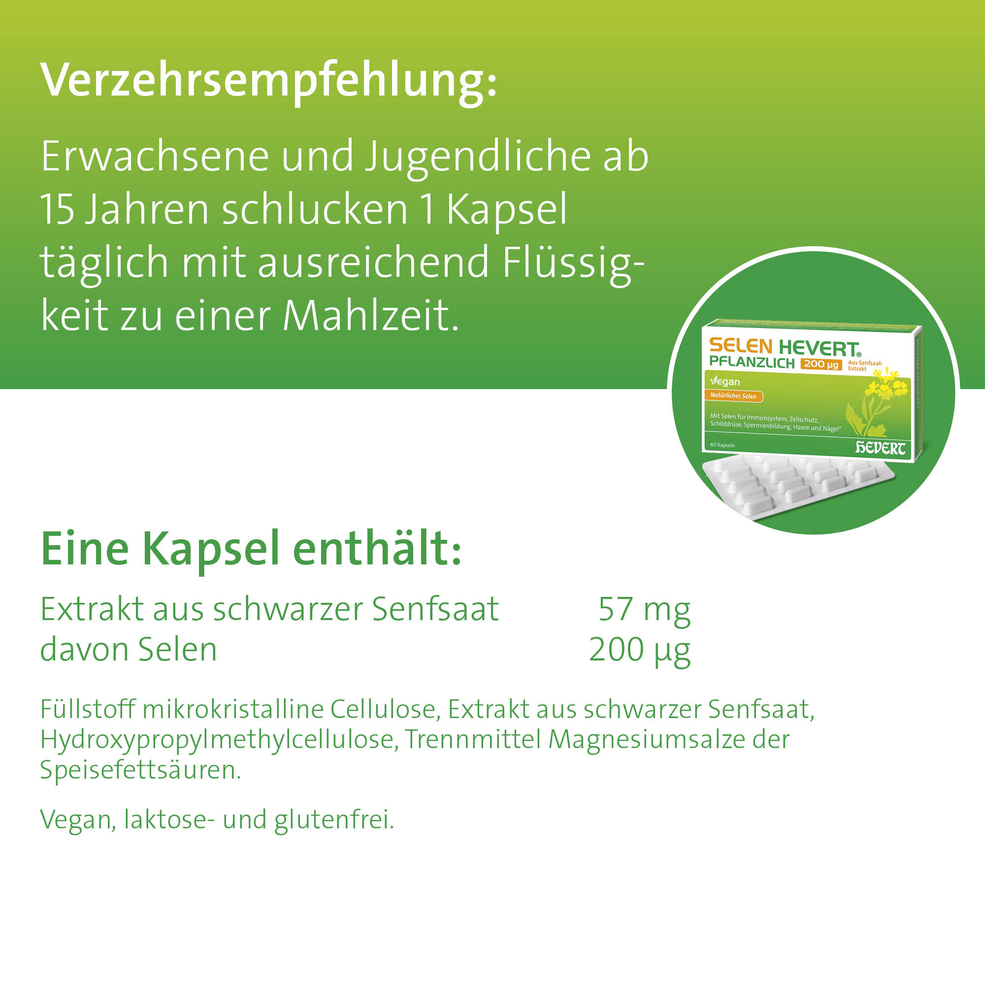 SELEN HEVERT PFLANZLICH 200µg 60 St Kapseln
