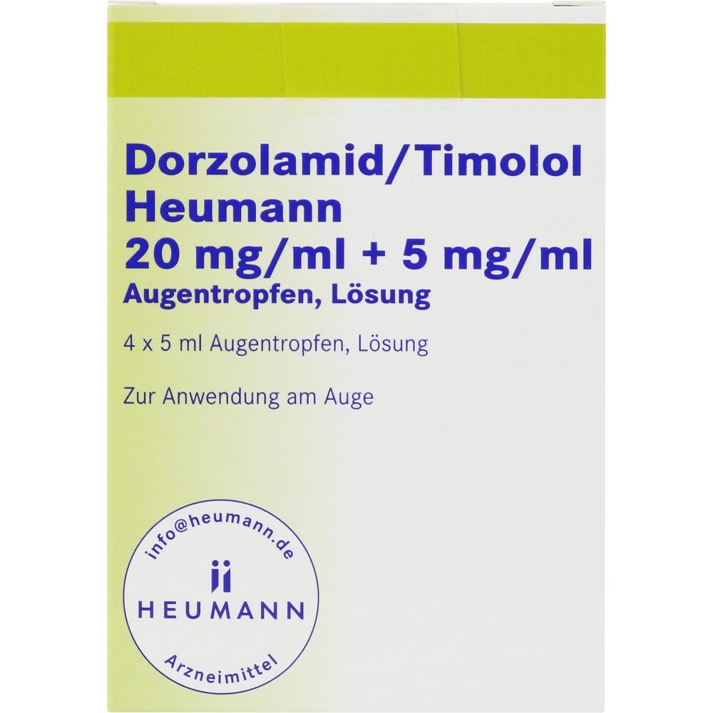 Dorzolamid/Timolol Heumann 20 mg/ml + 5 mg/ml 4X5 ml Augentropfen