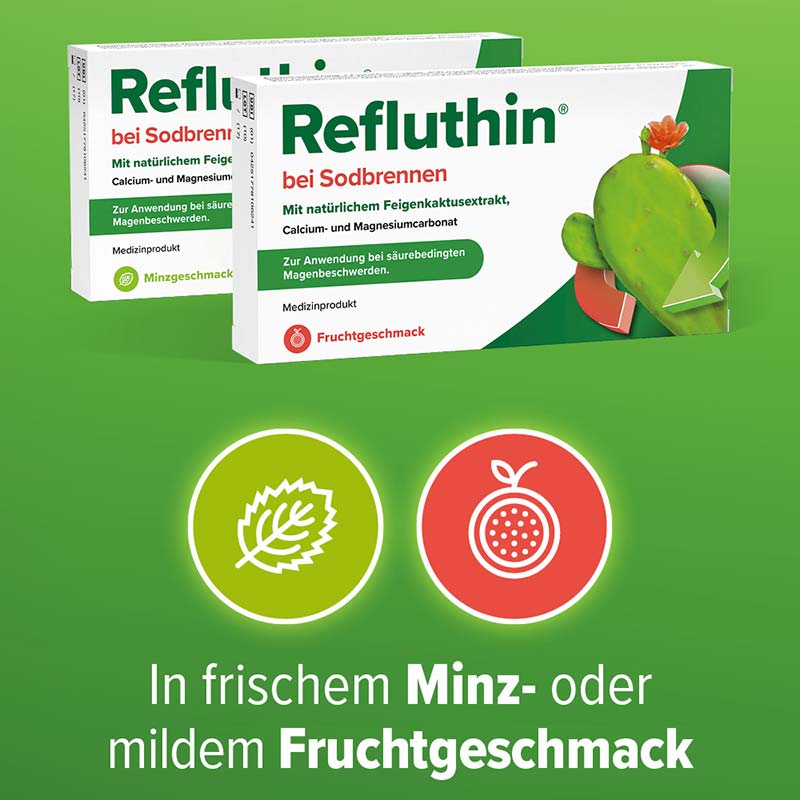 Refluthin bei Sodbrennen Fruchtgeschmack 48 St Kautabletten